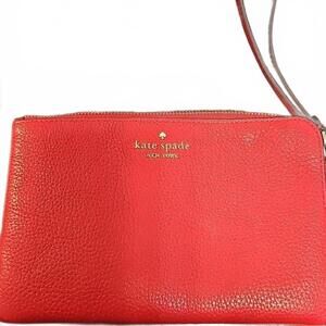 Kate spade wristlet. Pebble Red Leather